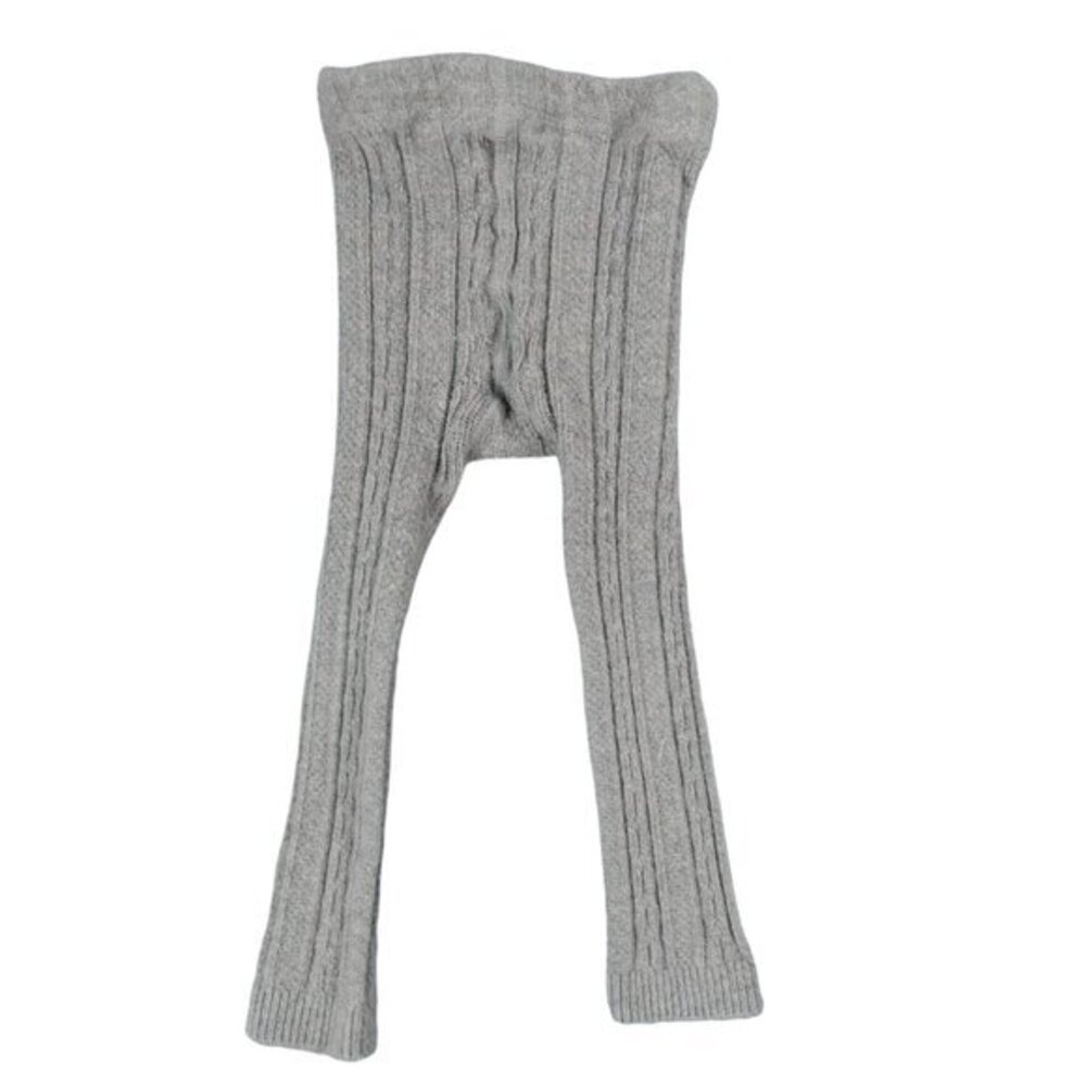Mini Boden Kids Cottagecore School Cable Knit Tights 3-4Y Gray Cozy Cotton Blend